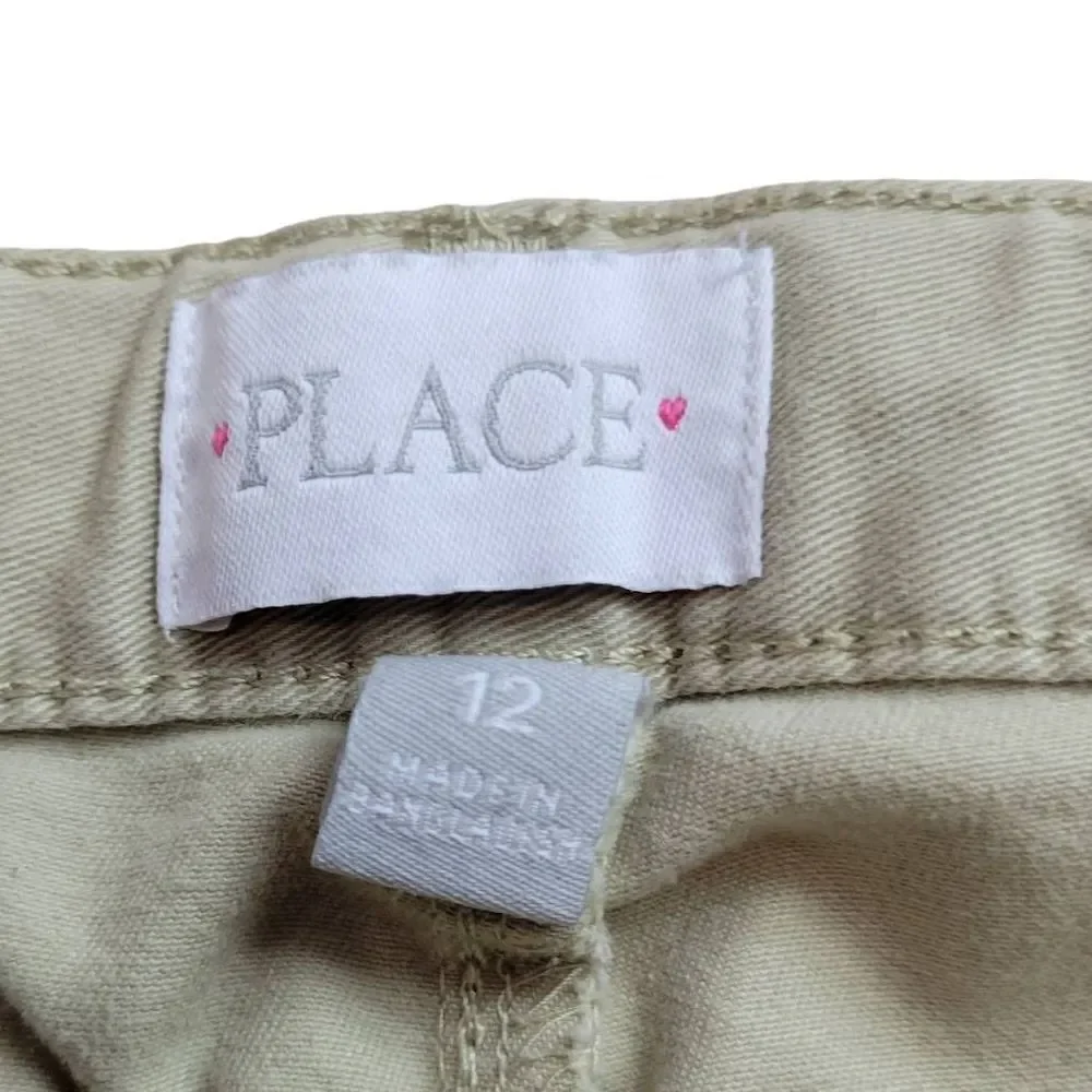 Children's Place khaki uniform bermuda shorts 12